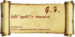 Gáspár Harald névjegykártya