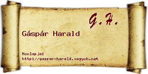 Gáspár Harald névjegykártya