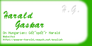 harald gaspar business card